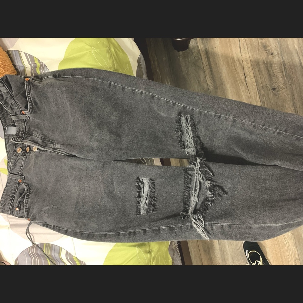 h&m black low waist jeans